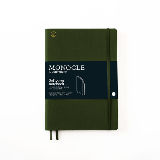 LCHT Carnet Monocle Couverture Souple-Carnet-Leuchtturm 1917-B5-Dots-Olive-Papeterie du Dôme