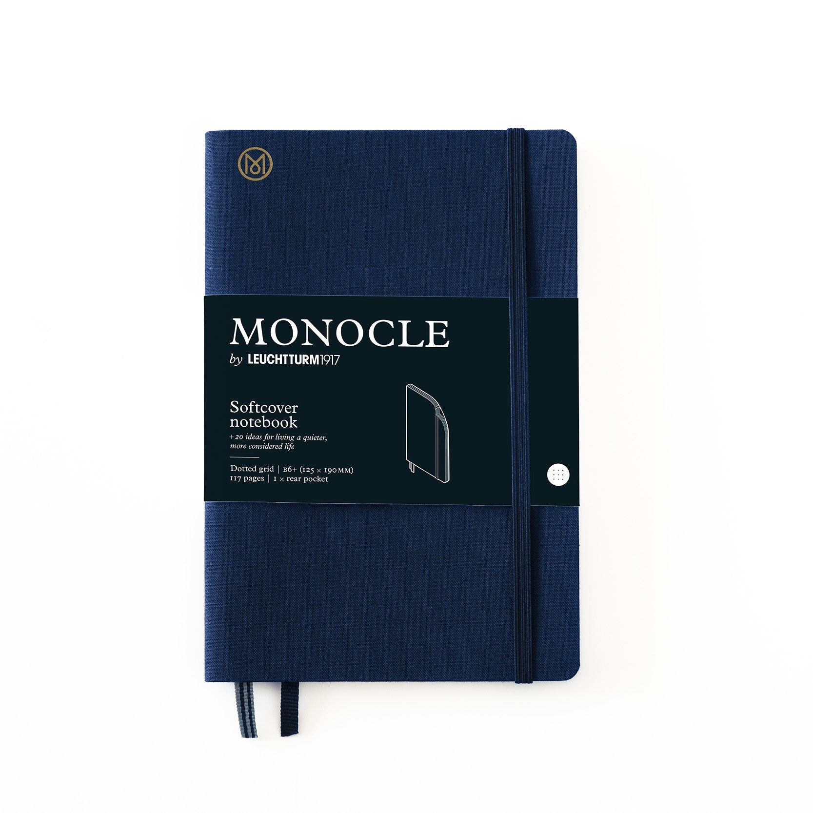 LCHT Carnet Monocle Couverture Souple-Carnet-Leuchtturm 1917-B6+-Dots-Navy-Papeterie du Dôme