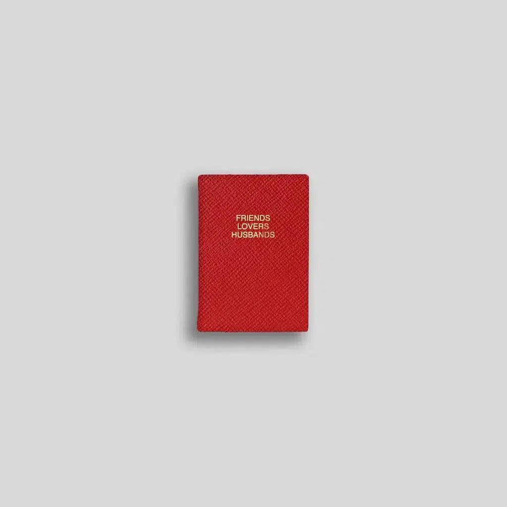 LSM Carnet d'Adresse Mini Novelty-Répertoire-Leathersmith of London-Friends, Lovers, Husbands-Rouge-Papeterie du Dôme