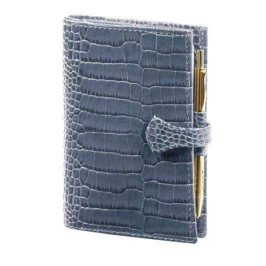 MGN Agenda Organiseur SK12 Croco Savannah Patte Mignon-Mignon-Bleu Acier-Papeterie du Dôme