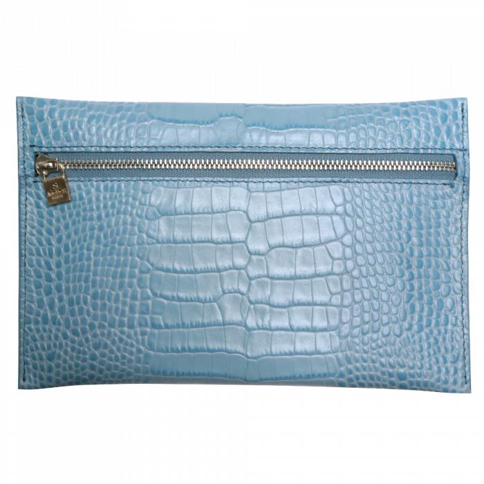 MGN Pochette Plate Zippée Savannah Mignon-Mignon-Bleu Acier-Papeterie du Dôme