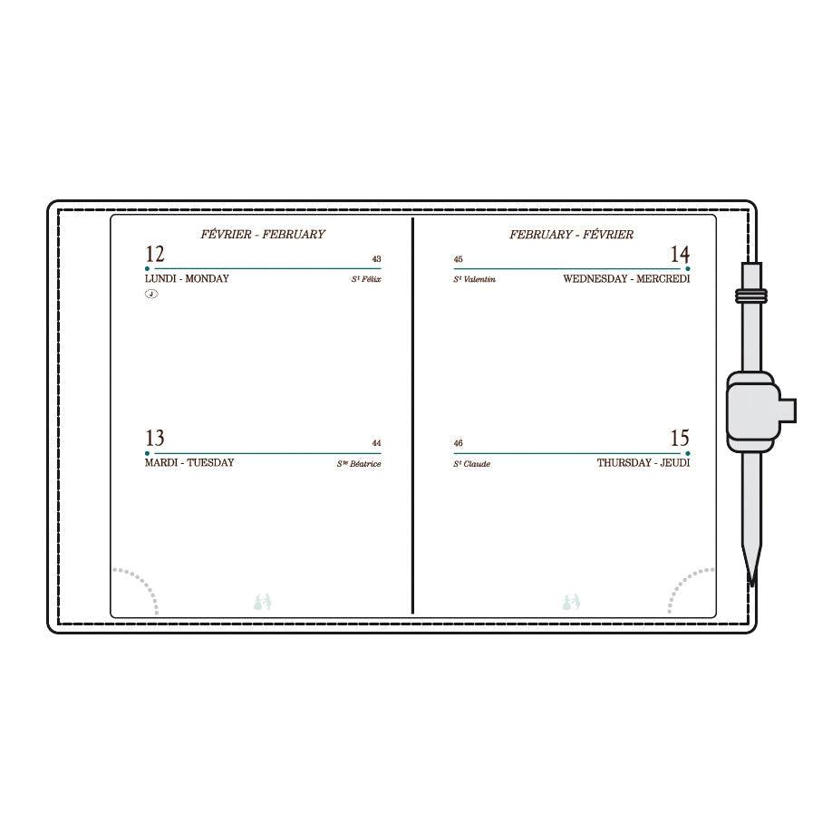 MGN Recharge Agenda A10R 2J/P Cousue Mignon-Recharge Agenda-Mignon-Papeterie du Dôme