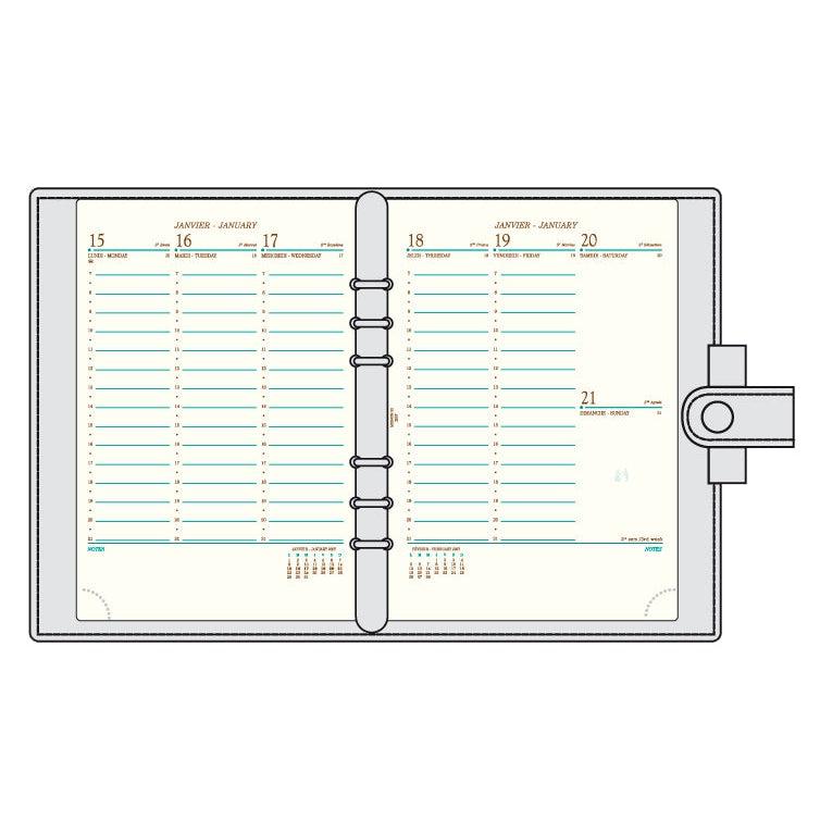 MGN Recharge Agenda AK22R Semaine/2 Pages Mignon-Recharge Agenda-Mignon-2025-Papeterie du Dôme