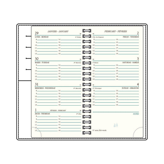 MGN Recharge Agenda AS16R Semainier Spiralée + Planning Mignon-Recharge Agenda-Mignon-Papeterie du Dôme