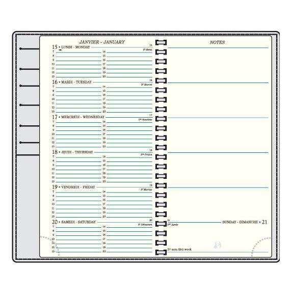 MGN Recharge Agenda AS18R Semaine/1Page + Notes Spiralé avec Atlas et Répertoire Mignon-Recharge Agenda-Mignon-2025-Papeterie du Dôme