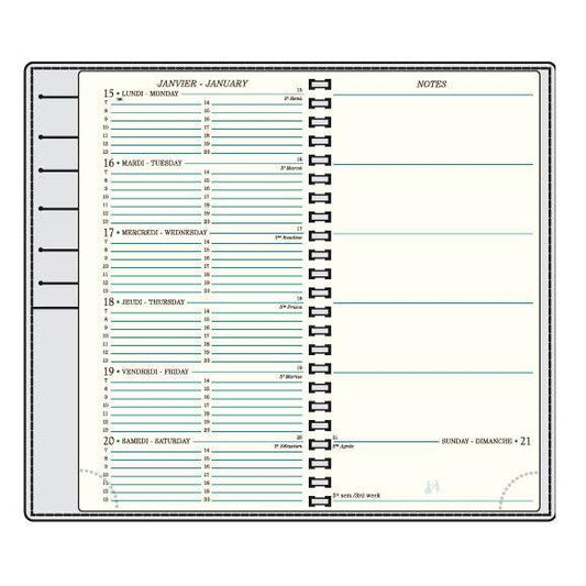 MGN Recharge Agenda AS18R Semaine/1Page + Notes Spiralé avec Atlas et Répertoire Mignon-Recharge Agenda-Mignon-2025-Papeterie du Dôme