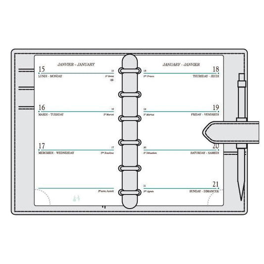 MGN Recharge Agenda SK12R Semaine/2Pages Perforée avec Répertoire Mignon-Recharge Agenda-Mignon-Papeterie du Dôme