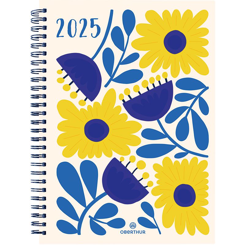 OBE Agenda Semainier A5 Flores-Agenda-Oberthur-2025-Bleu-Papeterie du Dôme