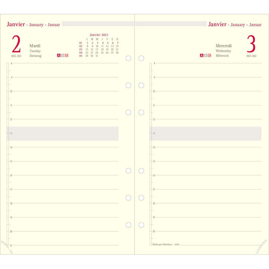 OBE Recharge Agenda Format 17 Journalier-Recharge Agenda-Oberthur-Papeterie du Dôme