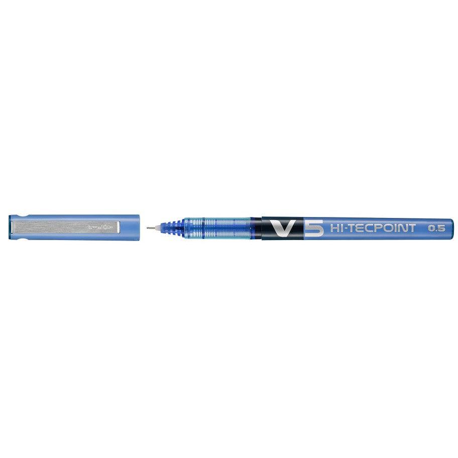 PLT Hi-Tecpoint Stylo Roller V5/V7-Stylo Roller-Pilot Basics-F Fin-Bleu-Papeterie du Dôme