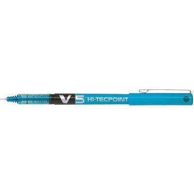 PLT Hi-Tecpoint Stylo Roller V5/V7-Stylo Roller-Pilot Basics-F Fin-Turquoise-Papeterie du Dôme