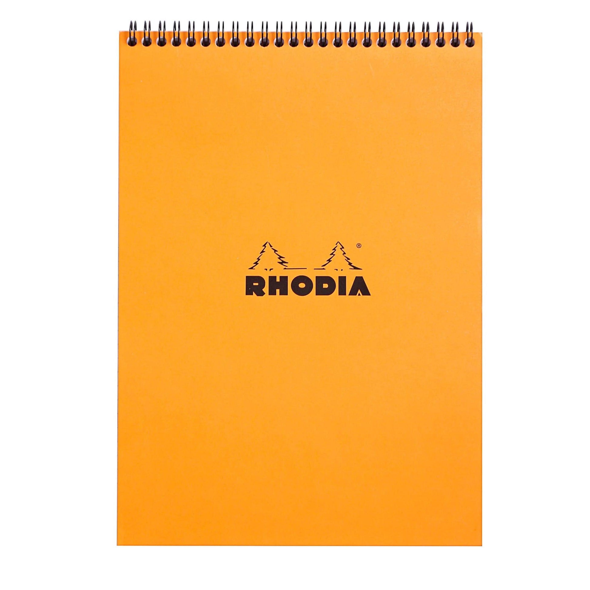 RHD Bloc Spirale N°18 80p-Bloc-Rhodia-Orange-Quadrillé-Papeterie du Dôme