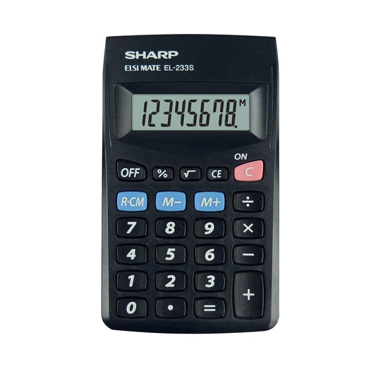 SHR Calculatrice de Poche EL-233SBBK-Calculatrice-Sharp-Papeterie du Dôme