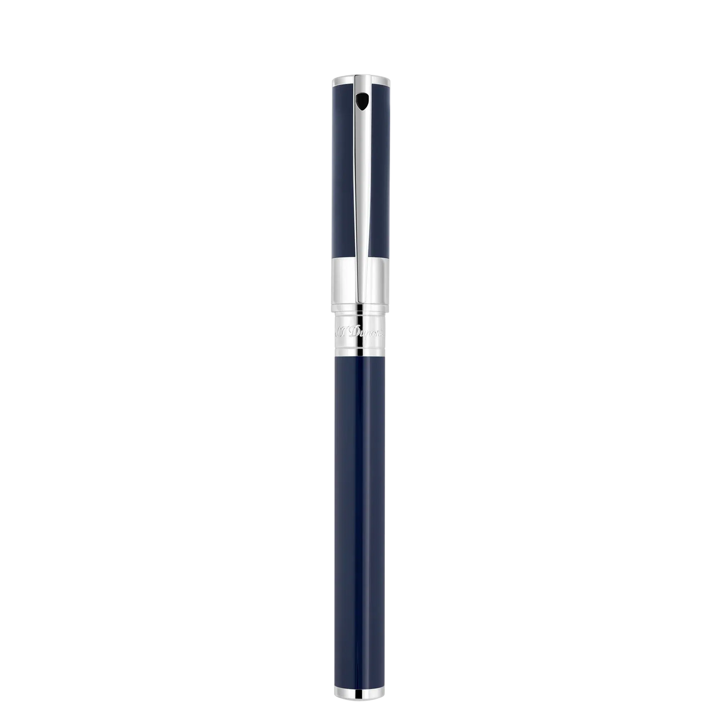 STD D-Initial Bleu Chromé Stylo Roller-Stylo Roller-S.T. Dupont-Papeterie du Dôme