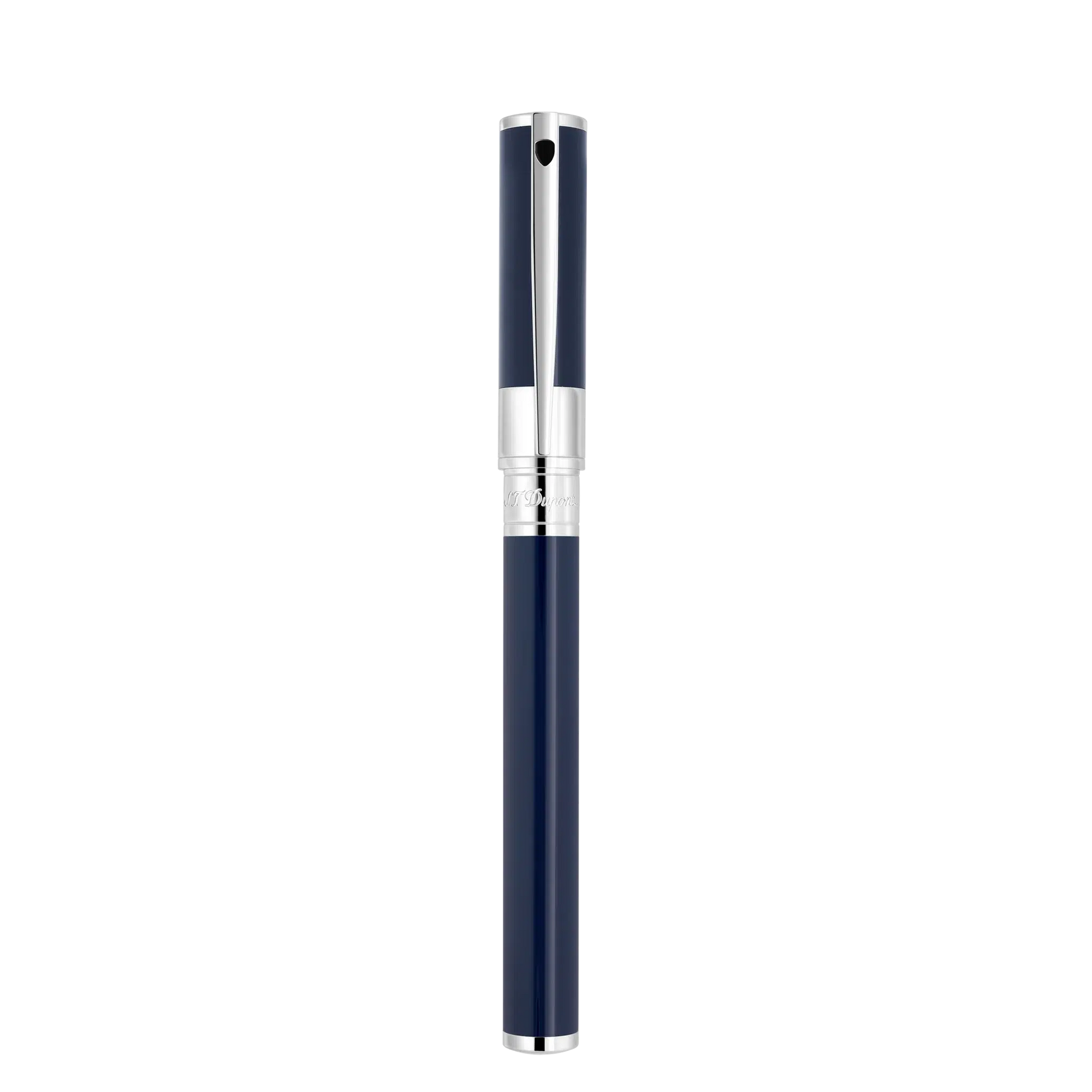 STD D-Initial Bleu Chromé Stylo Roller-Stylo Roller-S.T. Dupont-Papeterie du Dôme