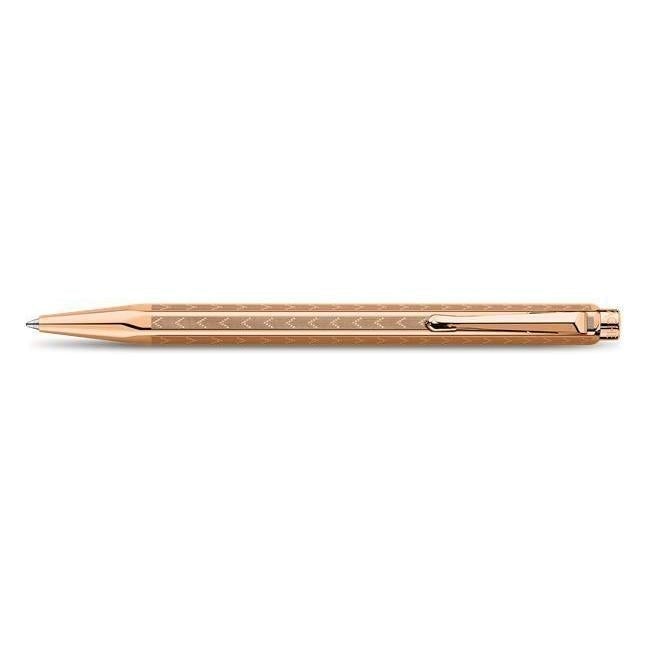 CA Ecridor Chevron Doré Rose Stylo Bille-Stylo Bille-Caran d'Ache-Papeterie du Dôme