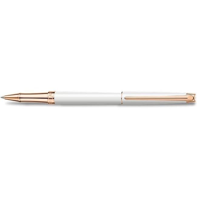 CA Léman Slim Blanc Or Rose Stylo Roller-Stylo Roller-Caran d'Ache-Papeterie du Dôme