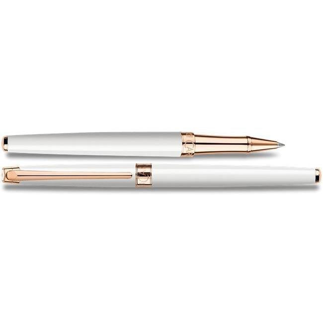 CA Léman Slim Blanc Or Rose Stylo Roller-Stylo Roller-Caran d'Ache-Papeterie du Dôme