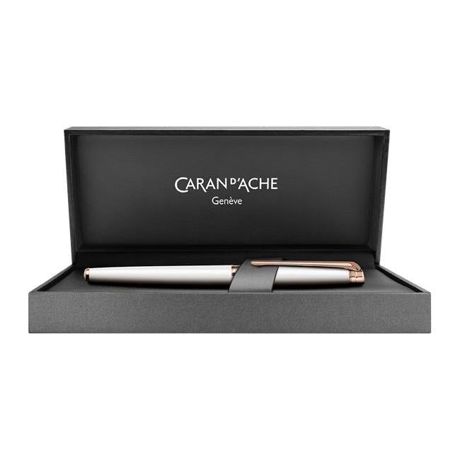 CA Léman Slim Blanc Or Rose Stylo Roller-Stylo Roller-Caran d'Ache-Papeterie du Dôme