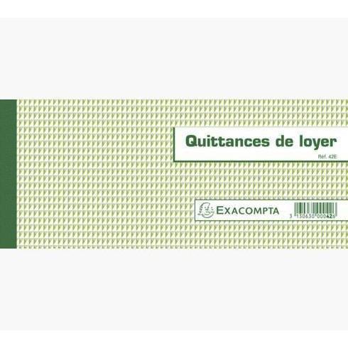 EXA Quittances de Loyer 50 Feuillets Horizontal-Quittance de Loyer-Exacompta-Papeterie du Dôme