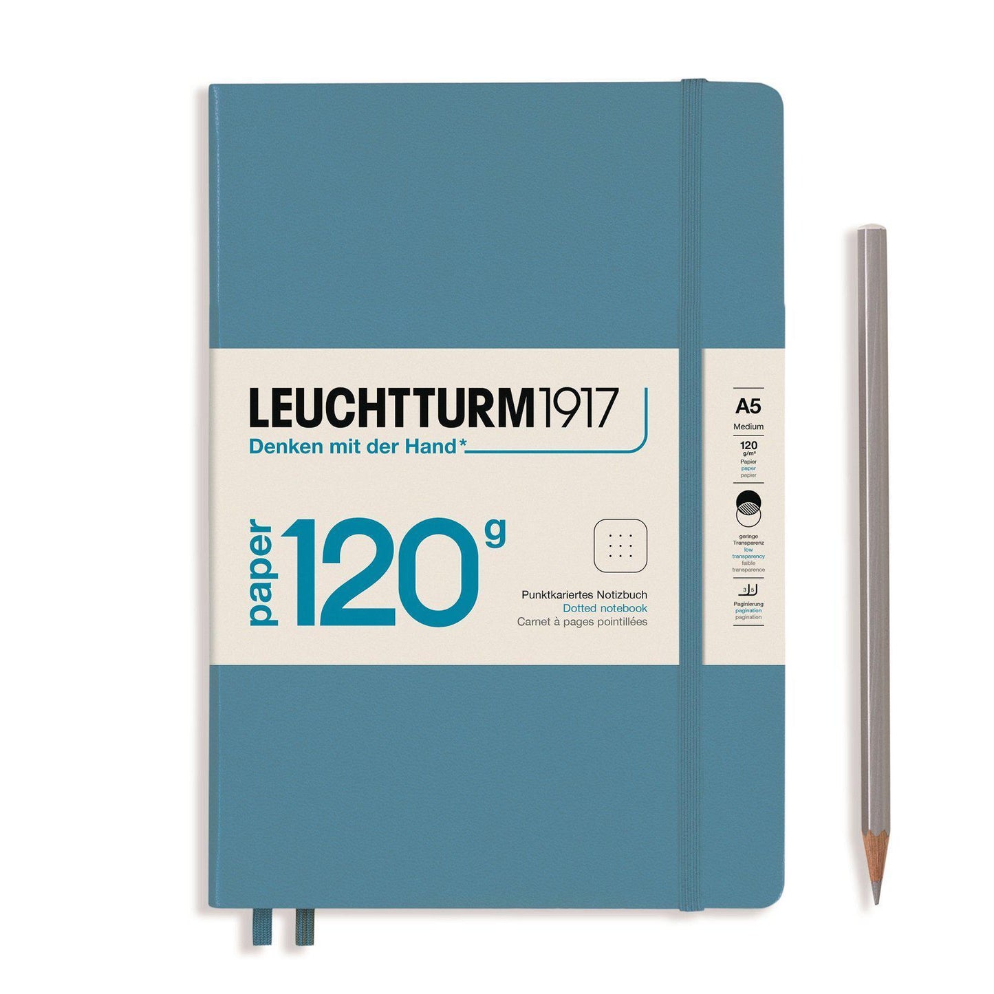 LCHT A5 Édition 120 Rigide-Carnet-Leuchtturm 1917-A5-Dots-Bleu Nordique-Papeterie du Dôme