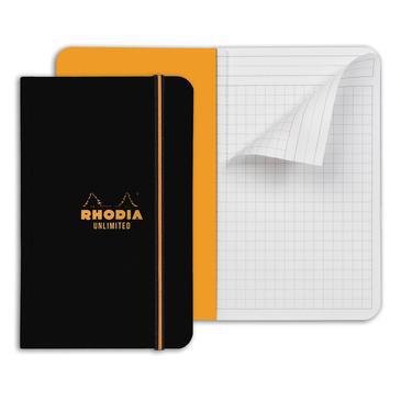 RHD Cahier Unlimited Black Carnet Quadrillé 9x14-Cahier-Rhodia-Papeterie du Dôme