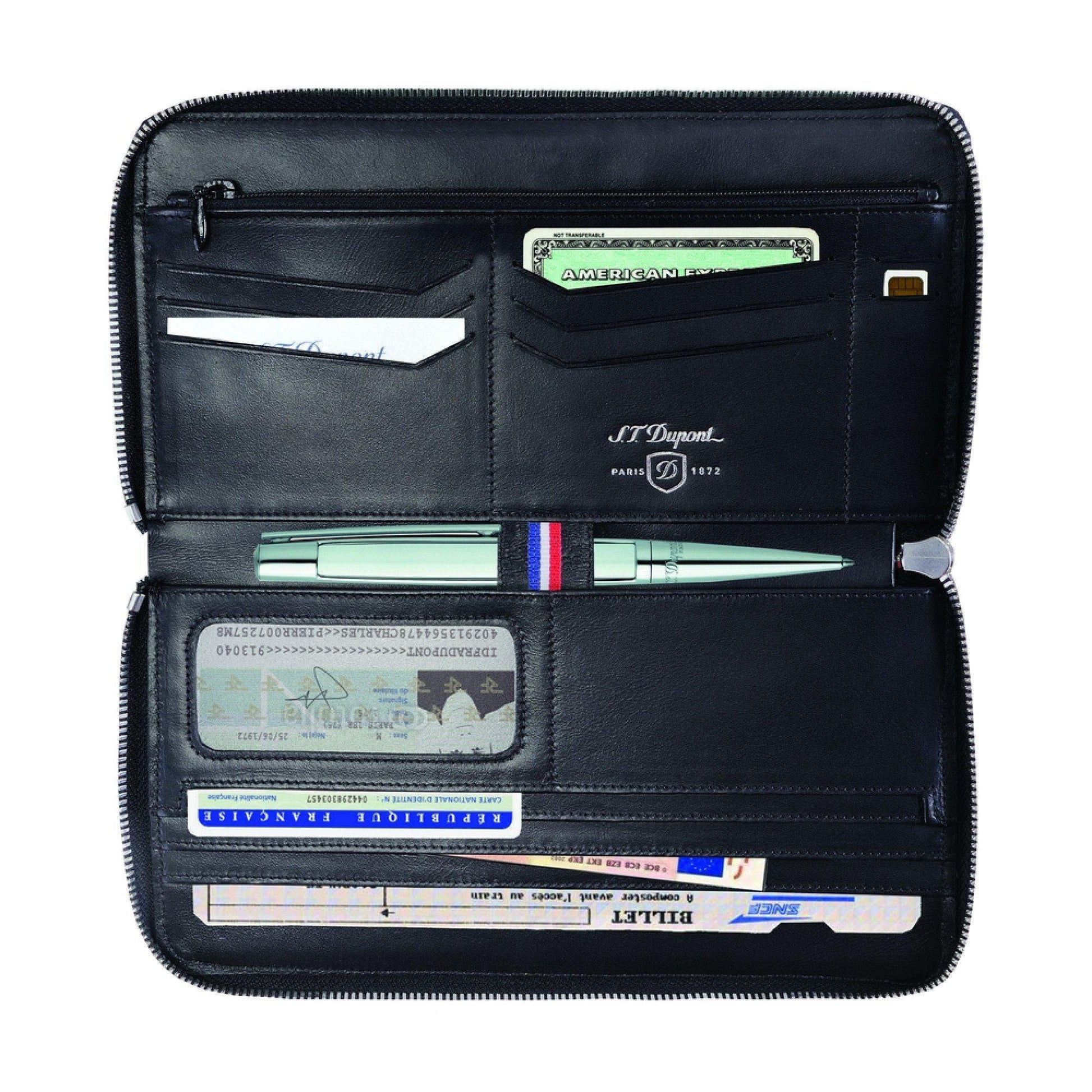 STD* Défi Millénium Portefeuille Long Zip Carbone Noir-Porte Billets-S.T. Dupont-Papeterie du Dôme