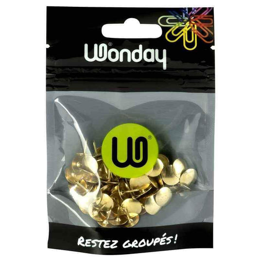 WND Sachet 100 Punaises Laiton-Punaises-Wonday-Papeterie du Dôme